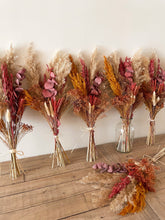 Load image into Gallery viewer, Autumn Dried Pampas Grass & Flower Bouquet Orange & Beige