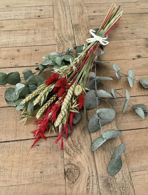 Preserved Eucalyptus Christmas Bouquet | Red & Green Dried Flowers That Last