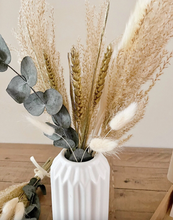 Load image into Gallery viewer, Green &amp; Gold Christmas Letterbox Flowers With Eucalyptus &amp; Pampas
